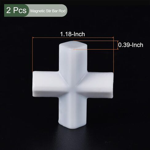 YOKIVE 2 Pcs Magnetic Stir Bar, PTFE Coated Cross Type Stirrer | Great for Lab Liquid Solution Stirring Mixing Spinning(White, 0.79-Inch) in Kuwait