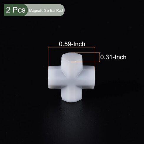 YOKIVE 2 Pcs Magnetic Stir Bar, PTFE Coated Cross Type Stirrer | Great for Lab Liquid Solution Stirring Mixing Spinning(White, 0.79-Inch) in Kuwait