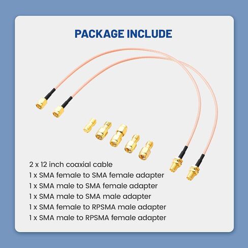 Anina 2-Pack 12 بوصة SMA ذكر إلى SMA أنثى RF كابل محوري RG316 هوائي تمديد سلك الكابل مع 5 قطع RF طقم محول محوري لـ 3G/4G/5G WiFi LTE Router Gateway Cellular Ham Radio Camera in Saudi Arabia
