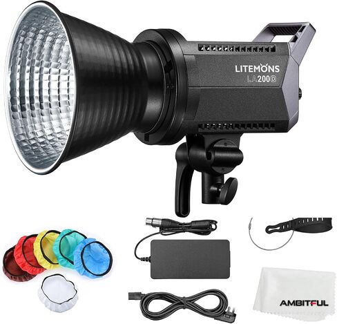 مصباح فيديو Godox LITEMON LA200D 230W LED، 101000lux@1m، 5600K CRI 96+ TLCI 97+ إخراج مستمر Bowens Mount Studio Light يدعم التحكم في تطبيق البلوتوث (LA200D ضوء أبيض) in Saudi Arabia
