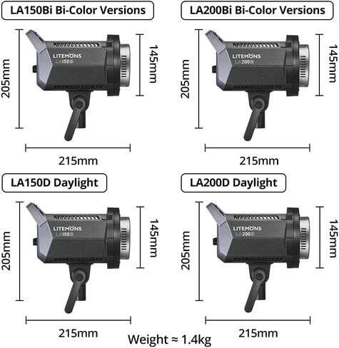 مصباح فيديو Godox LITEMON LA200D 230W LED، 101000lux@1m، 5600K CRI 96+ TLCI 97+ إخراج مستمر Bowens Mount Studio Light يدعم التحكم في تطبيق البلوتوث (LA200D ضوء أبيض) in Saudi Arabia