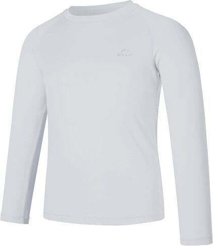 Willit Boy's UPF 50+ Sun Protection Shirt Long Sleeve Rash Guard Swim Shirts Youth SPF Fishing Quick Dry Shirt Gray/Blue S in Saudi Arabia