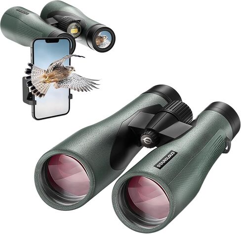 مناظير Star Cloud 15X55 UHD خفيفة الوزن للبالغين مع محول هاتف مطور، مناظير كبيرة مقاومة للماء IPX7 لمشاهدة الطيور والصيد والمشي لمسافات طويلة ومشاهدة النجوم (10X50) in Kuwait