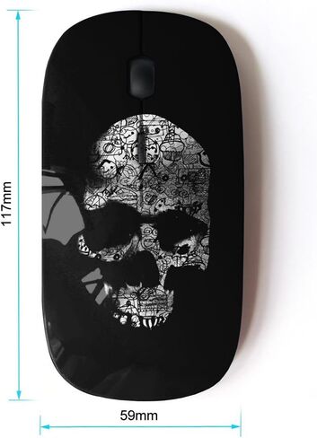 [ Optical 2.4G Wireless Mouse ] Skull Dark Black Death Shadow Bones in Saudi Arabia