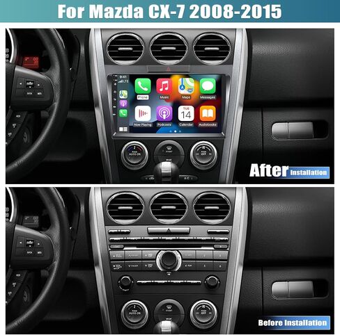 ستيريو سيارة 2G+64G Android 13 لسيارة Mazda CX-7 2008-2015 مع Apple Carplay Android Auto، شاشة لمس عالية الدقة 9 بوصة Mazda Axela راديو السيارة مع وصلة مرآة واي فاي GPS ملاحة بلوتوث FM/RDS SWC+كاميرا خلفية in Saudi Arabia