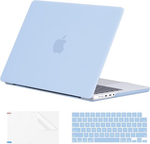 EooCoo [Ultra Thin Armor] Case Compatible with MacBook Pro 16 inch 2024-2021 M3 M2 M1 A2991 A2780 A2485, [Same as Bare MacBook] [Anti-Fingerprint] Protective Hard Shell&Keyboard Skin, Ice Frost Clear in Saudi Arabia