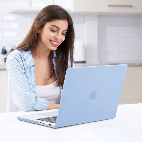EooCoo [Ultra Thin Armor] Case Compatible with MacBook Pro 16 inch 2024-2021 M3 M2 M1 A2991 A2780 A2485, [Same as Bare MacBook] [Anti-Fingerprint] Protective Hard Shell&Keyboard Skin, Ice Frost Clear in Saudi Arabia