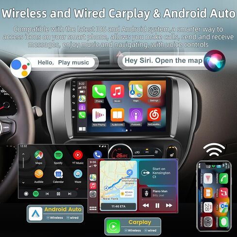 [2+64G] راديو سيارة Android 13 لسيارة KIA Soul 2014-2019 - تشغيل لاسلكي وAndroid Auto - راديو بشاشة لمس 9 بوصة مع EQ/WiFi/GPS + كاميرا رؤية خلفية AHD in Saudi Arabia