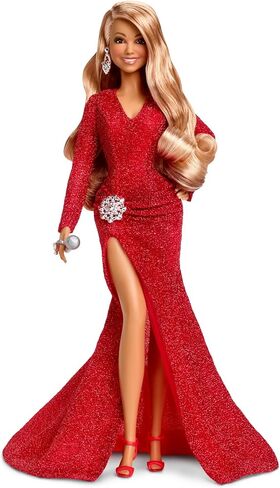 Barbie Signature Doll, Mariah Carey Holiday Collectible in Red Glitter Gown with Silvery Accessories in Saudi Arabia