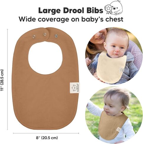 KeaBabies 8-Pack Organic Baby Bibs for Girls & Boys and 8-Pack Baby Bibs for Boys, Girls - Teething Baby Bibs for Boy, Girl - Pull-on Bibs for Baby Girl, Baby Boy - Newborn Bibs for Baby Girl, Boy in Saudi Arabia