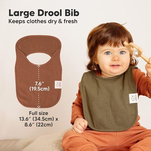 KeaBabies 8-Pack Organic Baby Bibs for Girls & Boys and 8-Pack Baby Bibs for Boys, Girls - Teething Baby Bibs for Boy, Girl - Pull-on Bibs for Baby Girl, Baby Boy - Newborn Bibs for Baby Girl, Boy in Saudi Arabia