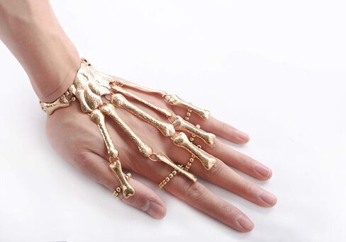 Exaggerate Metal Skeleton Bracelet Halloween Accessories Flexible to Wear for Your Halloween Cosplay Costume in Saudi Arabia
