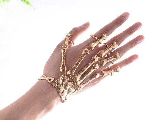 Exaggerate Metal Skeleton Bracelet Halloween Accessories Flexible to Wear for Your Halloween Cosplay Costume in Saudi Arabia
