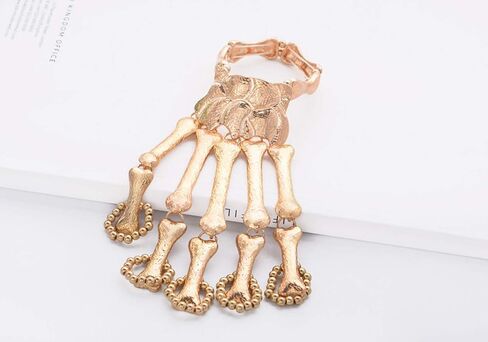 Exaggerate Metal Skeleton Bracelet Halloween Accessories Flexible to Wear for Your Halloween Cosplay Costume in Saudi Arabia