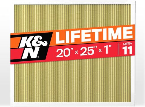 فلتر هواء فرن HVAC 20X25X1 من K&N، يدوم مدى الحياة، قابل للغسل، Merv 8، آخر فلتر HVAC ستشتريه على الإطلاق، يتنفس بأمان في المنزل أو المكتب، HVC-8-12025 in Saudi Arabia