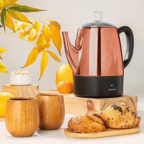 Mixpresso Electric Percolator Coffee Pot, Stainless Steel Coffee Maker, Percolator Electric Pot, 10 Cups Stainless Steel Percolator With Coffee Basket (Shiny Blue) in Saudi Arabia