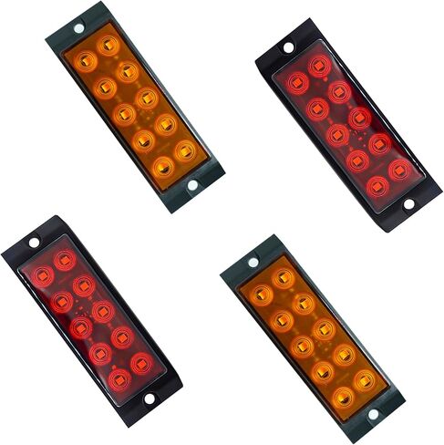 JXOFROAD 4 قطع مصابيح LED للعلامات الجانبية الحمراء، 12 فولت أضواء التخليص الأمامي والخلفي مقاومة للماء ضوء إشارة الذيل لسيارة شاحنة RV بيك اب تخييم in Kuwait