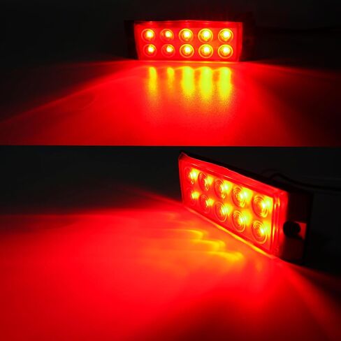 JXOFROAD 4 قطع مصابيح LED للعلامات الجانبية الحمراء، 12 فولت أضواء التخليص الأمامي والخلفي مقاومة للماء ضوء إشارة الذيل لسيارة شاحنة RV بيك اب تخييم in Kuwait