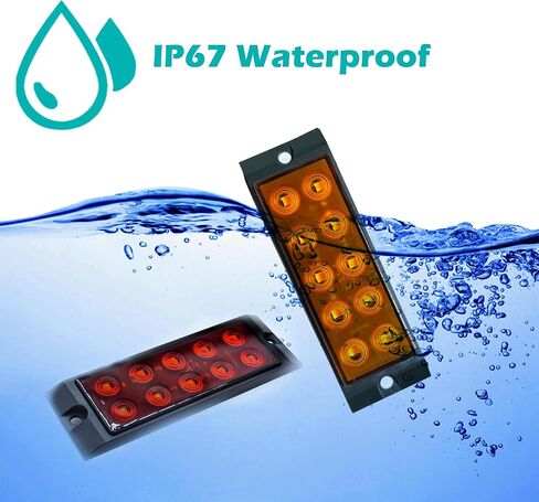 JXOFROAD 4 قطع مصابيح LED للعلامات الجانبية الحمراء، 12 فولت أضواء التخليص الأمامي والخلفي مقاومة للماء ضوء إشارة الذيل لسيارة شاحنة RV بيك اب تخييم in Kuwait