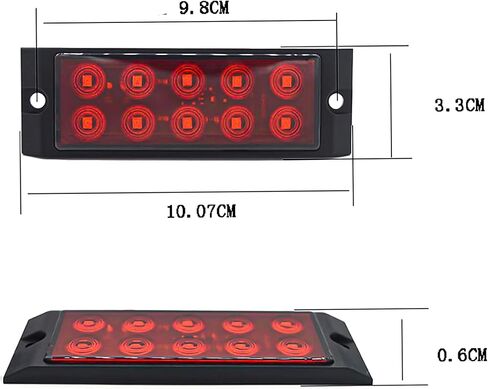 JXOFROAD 4 قطع مصابيح LED للعلامات الجانبية الحمراء، 12 فولت أضواء التخليص الأمامي والخلفي مقاومة للماء ضوء إشارة الذيل لسيارة شاحنة RV بيك اب تخييم in Kuwait