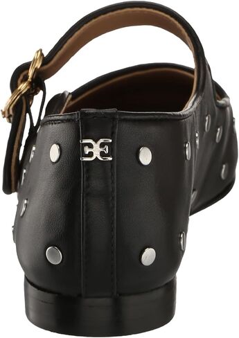 Sam Edelman Women's Michaela Stud Mary Jane Flat, Black Leather, 6.5 in Saudi Arabia