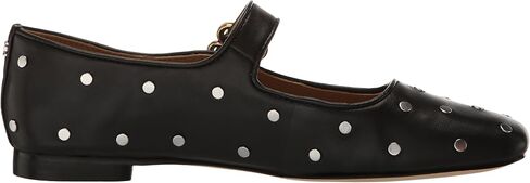 Sam Edelman Women's Michaela Stud Mary Jane Flat, Black Leather, 6.5 in Saudi Arabia