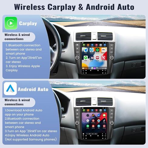 SIXWIN Android Car Stereo for Honda Accord 7th 2004-2007 9.7 Inch Touch Screen Car Radio with Wireless Carplay Android Auto Mirror Link 1G+32G GPS Navigation Bluetooth FM WiFi HiFi Backup Camera MIC in Saudi Arabia