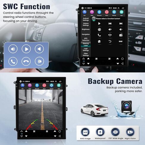 SIXWIN Android Car Stereo for Honda Accord 7th 2004-2007 9.7 Inch Touch Screen Car Radio with Wireless Carplay Android Auto Mirror Link 1G+32G GPS Navigation Bluetooth FM WiFi HiFi Backup Camera MIC in Saudi Arabia
