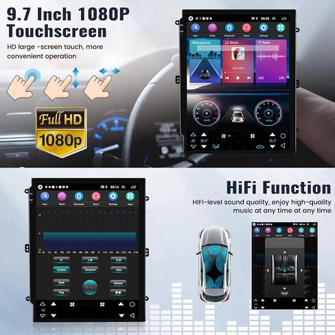 SIXWIN Android Car Stereo for Honda Accord 7th 2004-2007 9.7 Inch Touch Screen Car Radio with Wireless Carplay Android Auto Mirror Link 1G+32G GPS Navigation Bluetooth FM WiFi HiFi Backup Camera MIC in Saudi Arabia