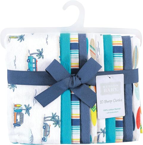 Hudson Baby Unisex Baby Cotton Flannel Burp Cloths, My Sunshine 10 Pack, One Size in Kuwait