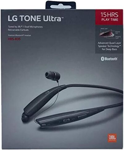 سماعة رأس بلوتوث ستيريو LG Tone Ultra HBS-835 - لاسلكية مع صوت JBL Signature (أسود) in Kuwait