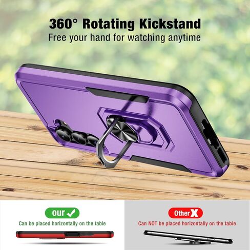 for Samsung Galaxy A35 5G Phone Case [15 FT Military Grade Drop Protection] with 2X Tempered Glass Screen Protector, Heavy-Duty Shockproof Kickstand Case for Samsung Galaxy A35 5G (Blue) in Kuwait