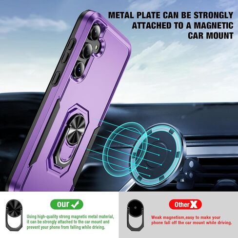 for Samsung Galaxy A35 5G Phone Case [15 FT Military Grade Drop Protection] with 2X Tempered Glass Screen Protector, Heavy-Duty Shockproof Kickstand Case for Samsung Galaxy A35 5G (Blue) in Kuwait