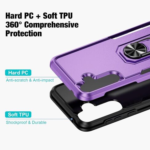 for Samsung Galaxy A35 5G Phone Case [15 FT Military Grade Drop Protection] with 2X Tempered Glass Screen Protector, Heavy-Duty Shockproof Kickstand Case for Samsung Galaxy A35 5G (Blue) in Kuwait