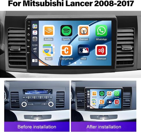 CAMECHO [2G+64G] Android 13 Car Stereo for Mitsubishi Lancer 2008-2017, Wireless CarPlay Android Auto 10.1" Touch Screen Bluetooth Car Radio with GPS Navigation WiFi EQ/HiFi + AHD Backup Camera + Mic in Saudi Arabia