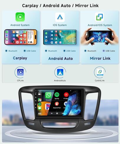 راديو سيارة 8 CORE 2G+64G لكرايسلر 200 200C 200S 2015-2019 مع CarPlay/Android Auto، Podofo 9 بوصة 1280 * 720P IPS شاشة تعمل باللمس ستيريو Android 13 GPS WiFi Bluetooth DSP SWC + كاميرا احتياطية عالية الدقة in Saudi Arabia