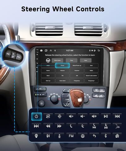 8Core 2+64G ستيريو سيارة لراديو فولفو S80 1999-2006 Carplay Android Auto، 9 بوصة 1280 * 720P IPS شاشة تعمل باللمس، Android/GPS/WiFi/32band DSP صوت/بلوتوث/SWC/كاميرا احتياطية in Saudi Arabia