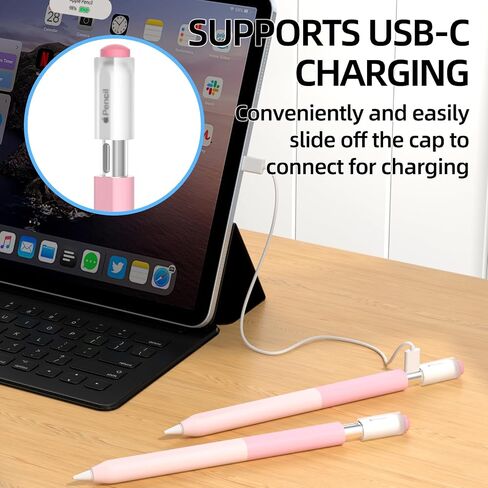 AZF iPencil Case Compatible with Apple Pencil (USB-C) Case, Gradient Color Silicone Case, Comfortable Grip Soft and Non-Slip, Support Magnetic Attachment. (Pink) in Saudi Arabia