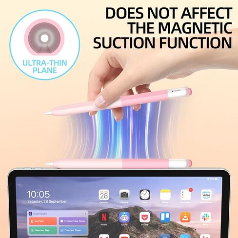 AZF iPencil Case Compatible with Apple Pencil (USB-C) Case, Gradient Color Silicone Case, Comfortable Grip Soft and Non-Slip, Support Magnetic Attachment. (Pink) in Saudi Arabia