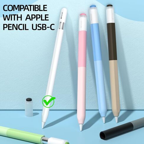 AZF iPencil Case Compatible with Apple Pencil (USB-C) Case, Gradient Color Silicone Case, Comfortable Grip Soft and Non-Slip, Support Magnetic Attachment. (Pink) in Saudi Arabia