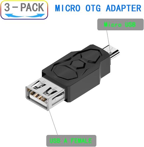 Micro USB 2.0 Adapter, Black, Type A Male/Micro-B Male, A Male to Micro B High Speed USB Cable in Saudi Arabia
