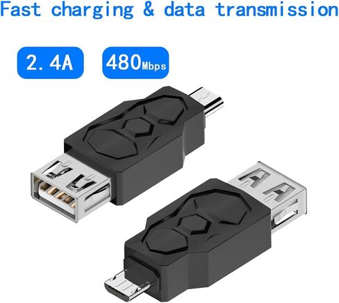 Micro USB 2.0 Adapter, Black, Type A Male/Micro-B Male, A Male to Micro B High Speed USB Cable in Saudi Arabia