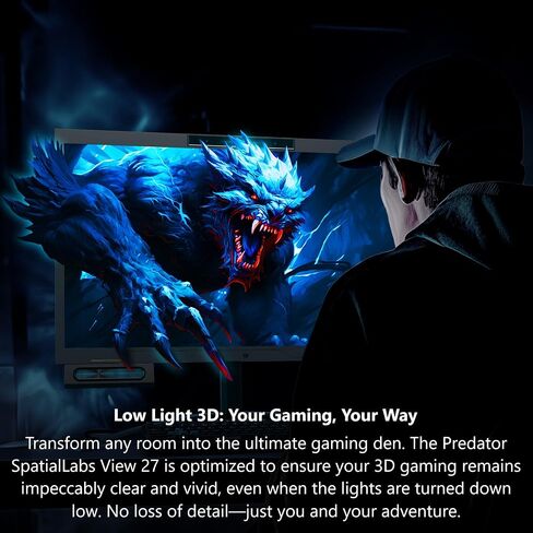 Acer Predator SpatialLabs View 27 PSV27-2 27" Ultra HD Stereoscopic 3D Gaming Display | Eye Tracking | Real-Time Rendering | AI Technologies I AMD FreeSync Premium (G-SYNC Compatible) | 160Hz in Saudi Arabia