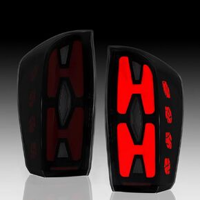 Sequential Full Led tail lights for 2016-2023 Tacoma Dynamic Turn Signal,Brake Light,Reverse Light Smoked-4 Starting Animated Rear Light Assembly