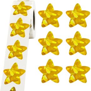 Star Stickers,Foil Shiny Stickers for Kids Reward 500Pcs 1 inch 8 Colored Sparkly Foil Star Stickers for Student Planner and School Classroom Teacher Supplies