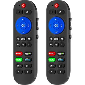 Programmable Remote for Roku Ultra Remote Replacement with Volume Key - Replacement Remote for Roku Ultra LT 4K Remote with Extra 9 Learning Keys, 2 Pack (Not for Roku Stick)