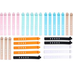 30pcs Data Cable Silicone Cable Tie 3 Holes 4 Holes 5 Holes White Cable Tie Silicone Beam Line Square Head Large Round Hole