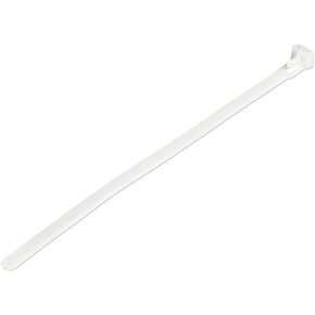 100 Pack 5 Reusable Cable Ties - White Medium Nylon/Plastic Zip Tie