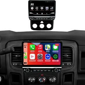 for Dodge RAM 1500 2500 3500 Radio Upgrade 2013 2014 2015 2016 2017 2018,QLED Screen Stereo,8 Core CPU,Carplay Android Auto Ready,Keep Steering Wheel Control,Manual AC only