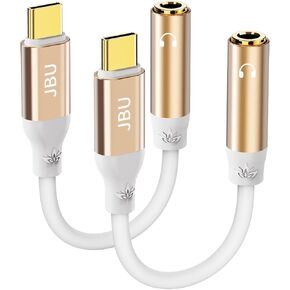 USB C to 3.5mm Female Headphone Jack Adapter,Type C to Aux Audio Dongle Cable Cord Compatible with iPhone 15 Pro Max/15 Pro/15, Galaxy S23/S22/S21 Ultra Headphone Adapter-2 Pack